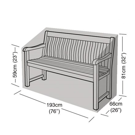 3-4 Seater Bench Cover 193cm x 81cm - Premium - Black