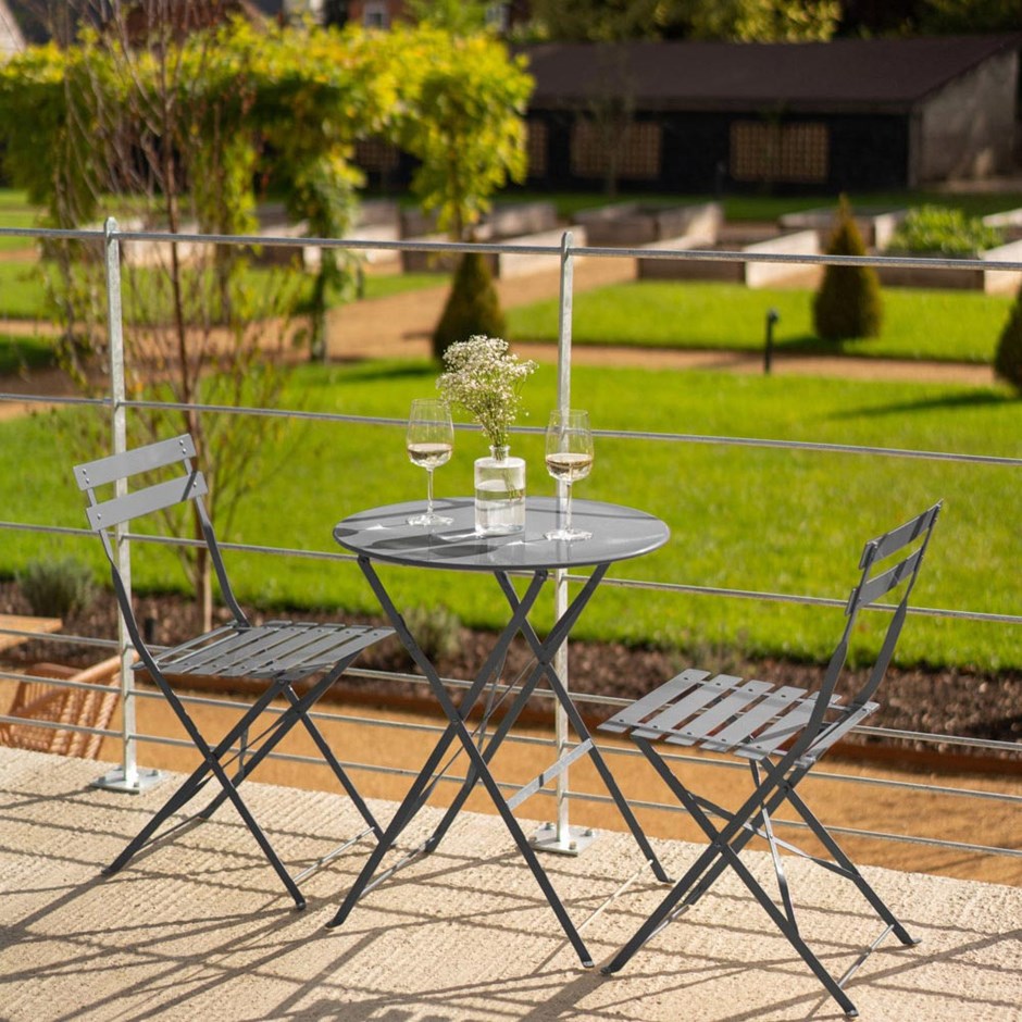 Light Grey Metal Bistro Set By Hectare