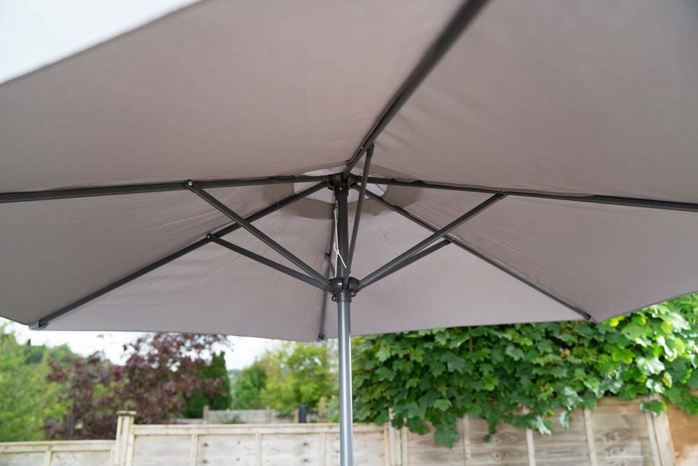 Hadleigh 2.3m Steel Crank Parasol In Grey By Hectare