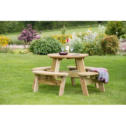 Katie Round Wooden Garden Picnic Table 1.47m