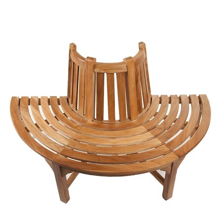 Half Round Teak Tree Seat/Bench 150cm (4ft 11in)
