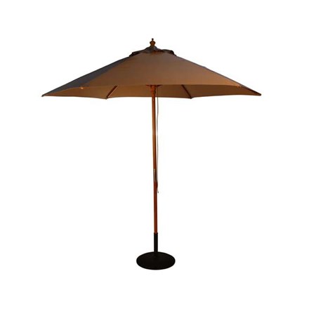 2.5m Wooden Parasol with Pulley in Taupe