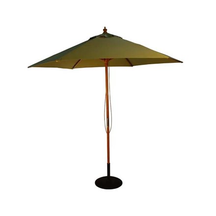 2.5m Wooden Parasol with Pulley in Light Green