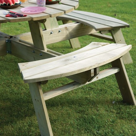 Eight Seater Round Wooden Picnic Table by Rowlinson®