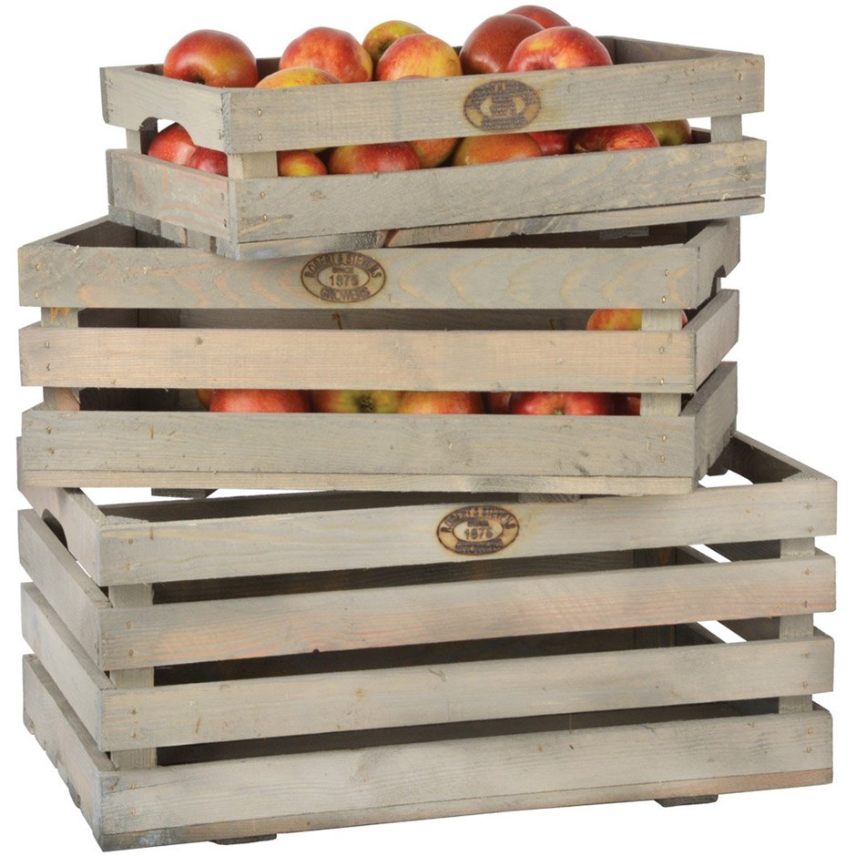 Outdoor Fruit Crates, Wooden - 59cm