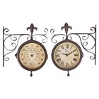 Outdoor Clock With Thermometer On Bracket - 25cm