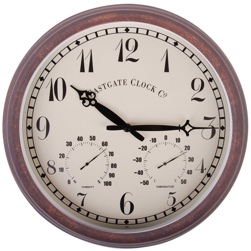 Eastgate Outdoor Wall Clock With Humidity & Temperature