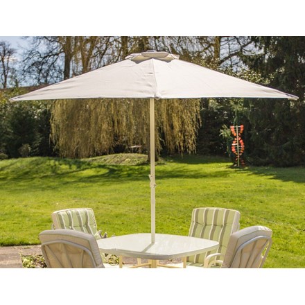 Hadleigh 2.1m Steel Crank Parasol In White By Hectare®