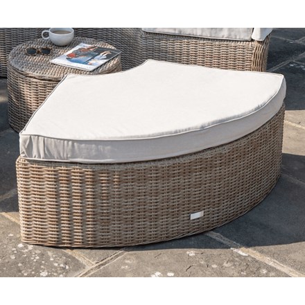 2x Luxury Rattan Daybed Arced Stool in Natural by Primrose Living