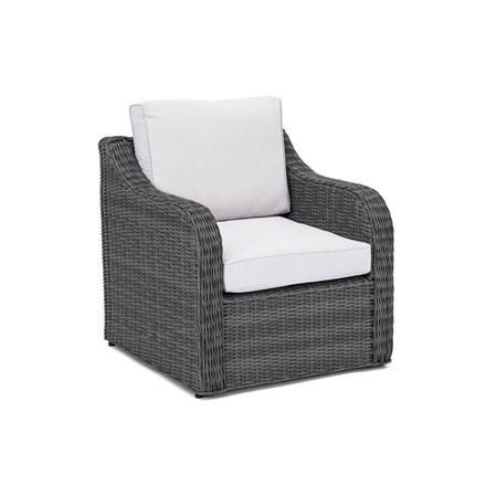 Luxury Rattan Curved Arm Single Armchair in Stone by Primrose Living