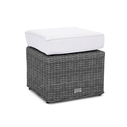 Luxury Rattan Small Square Footstool in Stone by Primrose Living