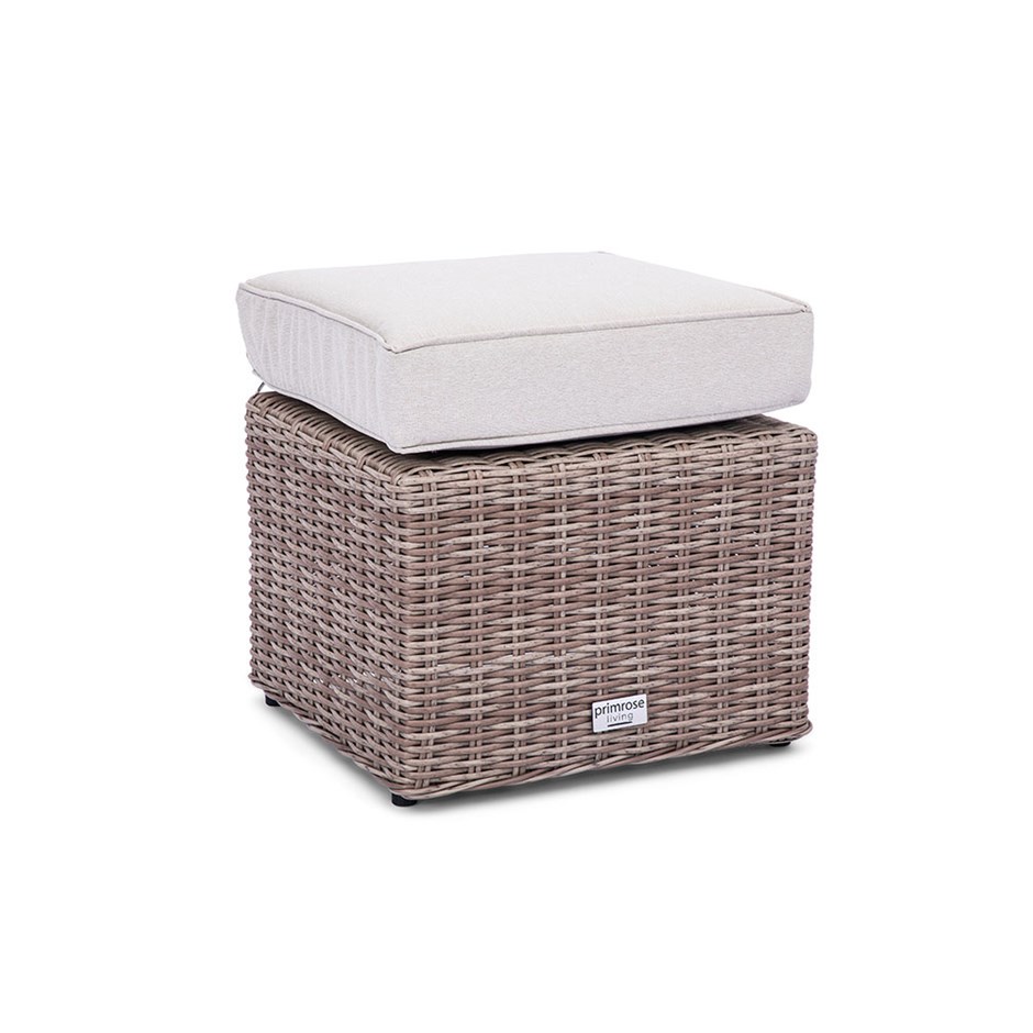 Luxury Rattan Small Square Footstool by Primrose Living
