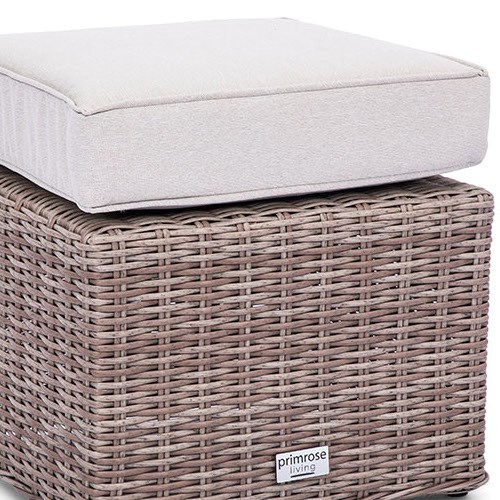 Luxury Rattan Small Square Footstool by Primrose Living