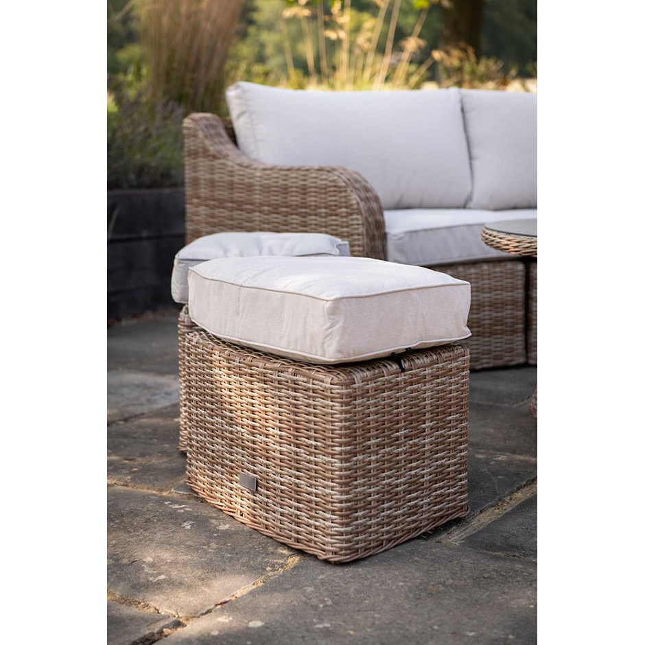 Luxury Rattan Arced Stool in Natural by Primrose Living