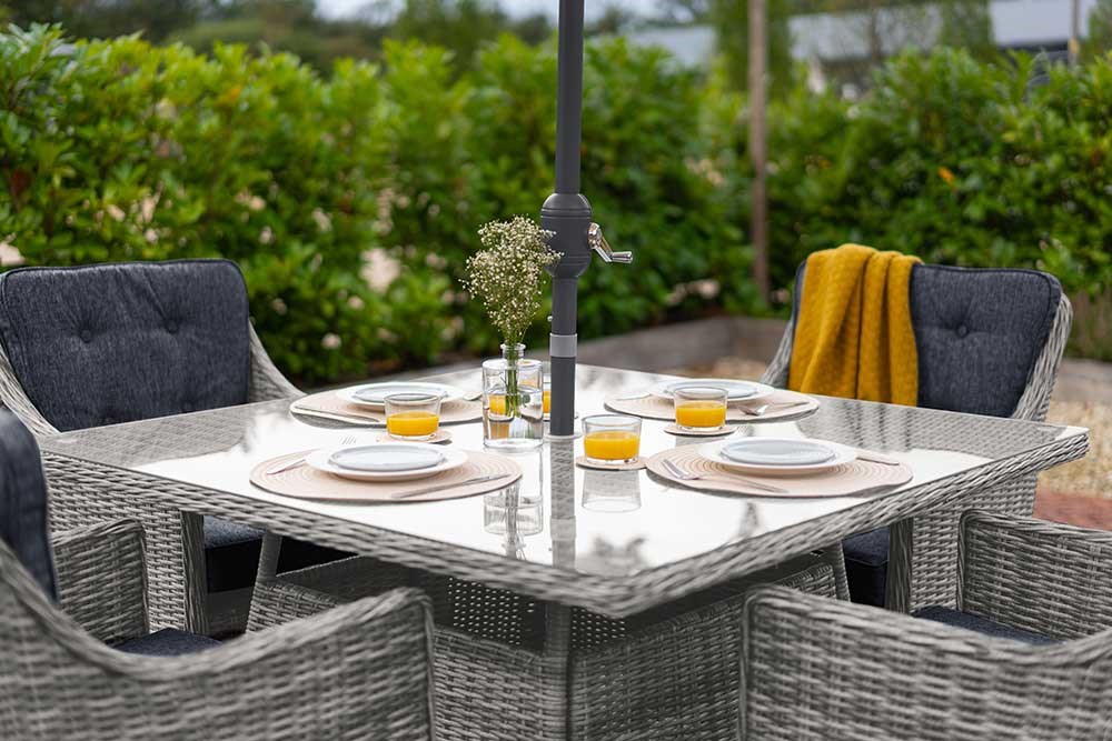 3m Parasol With Crank And Tilt in Grey by Primrose Living