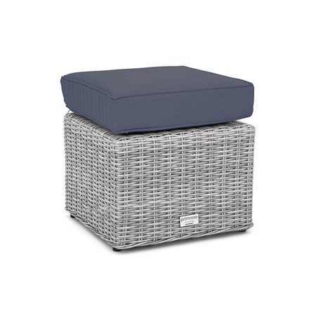Luxury Rattan Small Square Footstool in Pebble by Primrose Living