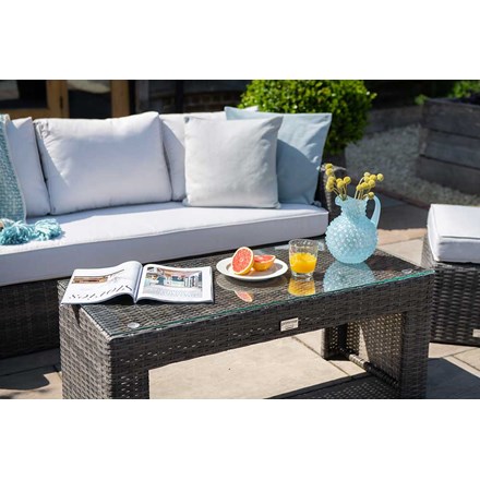 Open Rectangle Coffee Table in Grey by Primrose Living