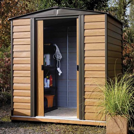 6ft x 5ft Woodvale Metal Apex Shed by Rowlinson®