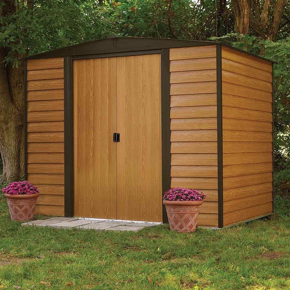 8ft x 6ft Woodvale Metal Apex Shed by Rowlinson®