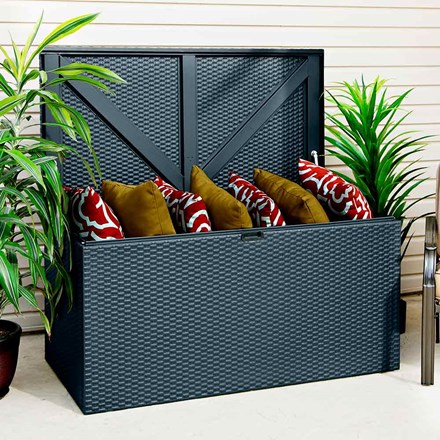 130cm Rattan Metal Deck Storage Box by Rowlinson®