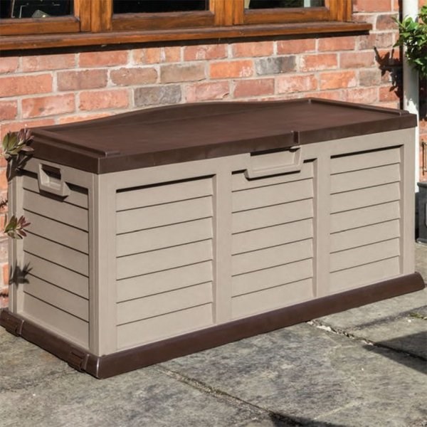 W1.4m (4ft 7in) Plastic Garden Storage Box Bench by Rowlinson®
