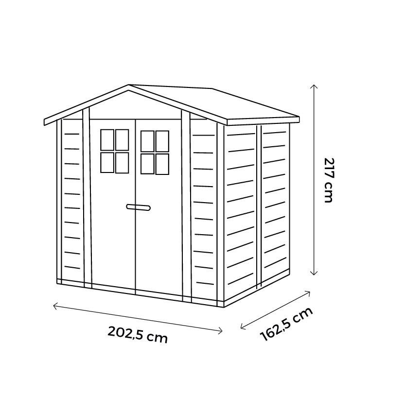 Tuscany Evo 200 PVC 2 Door Box Section Shed 7ft x 6ft