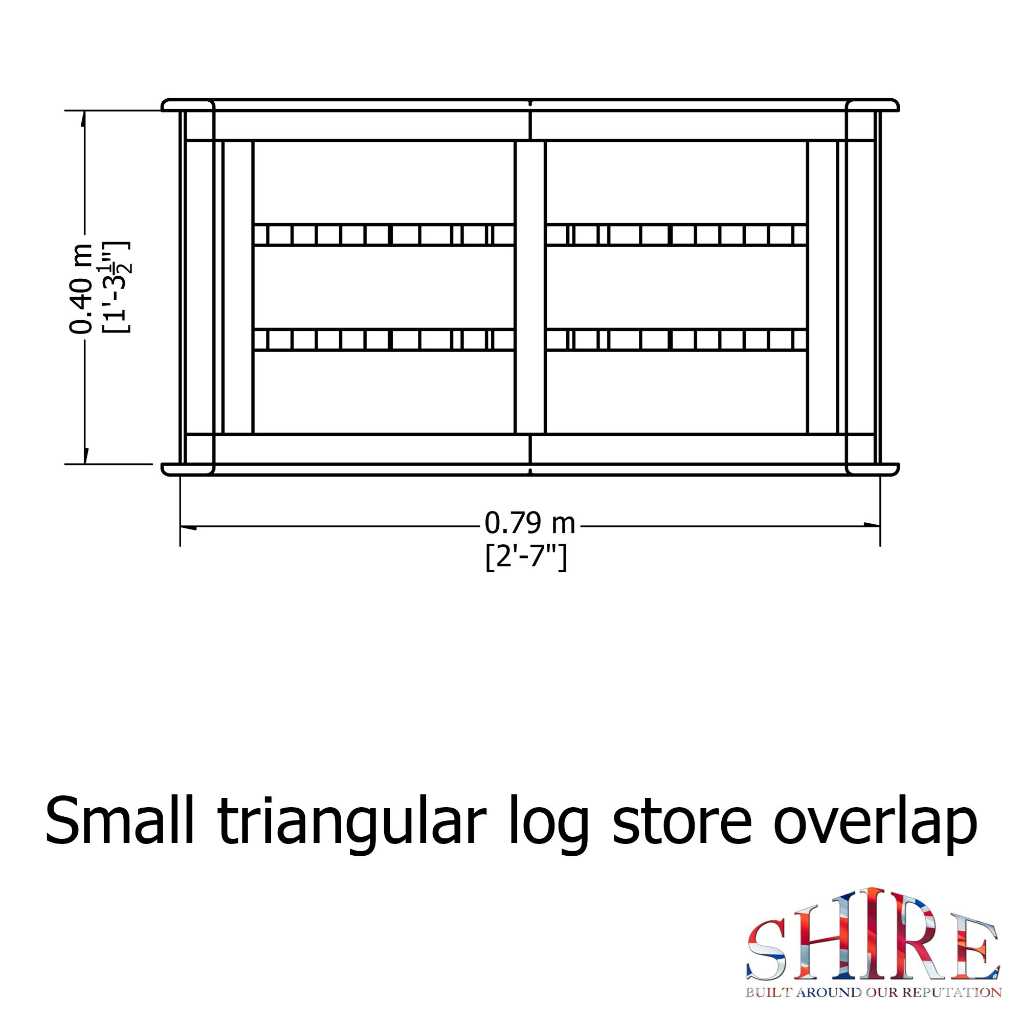 Small Triangular Log Store Overlap Pressure Treated