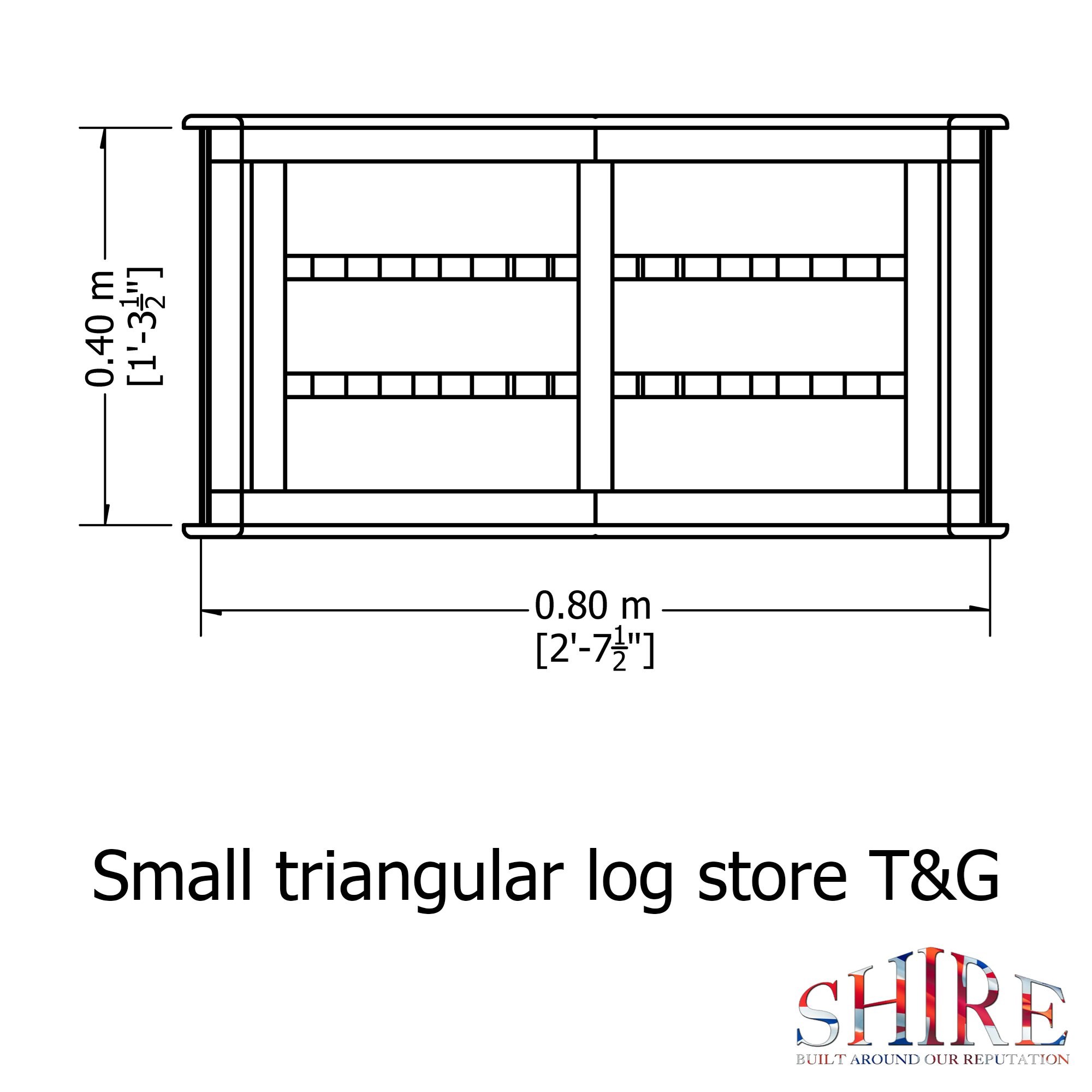 Small Tongue & Groove Triangular Log Store Pressure Treated