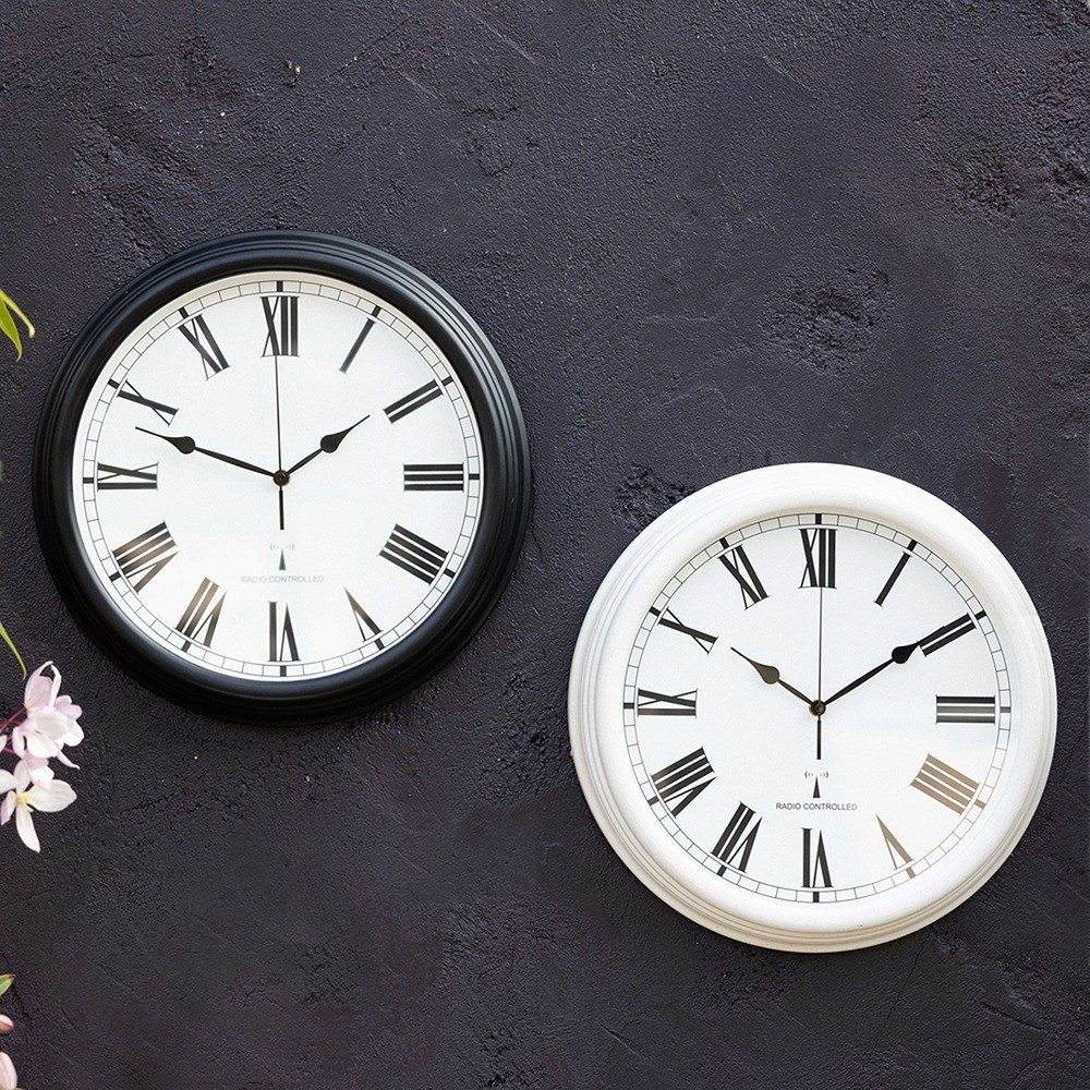 Perfect Time Radio Controlled Outdoor Garden Clock | Black | About Time™