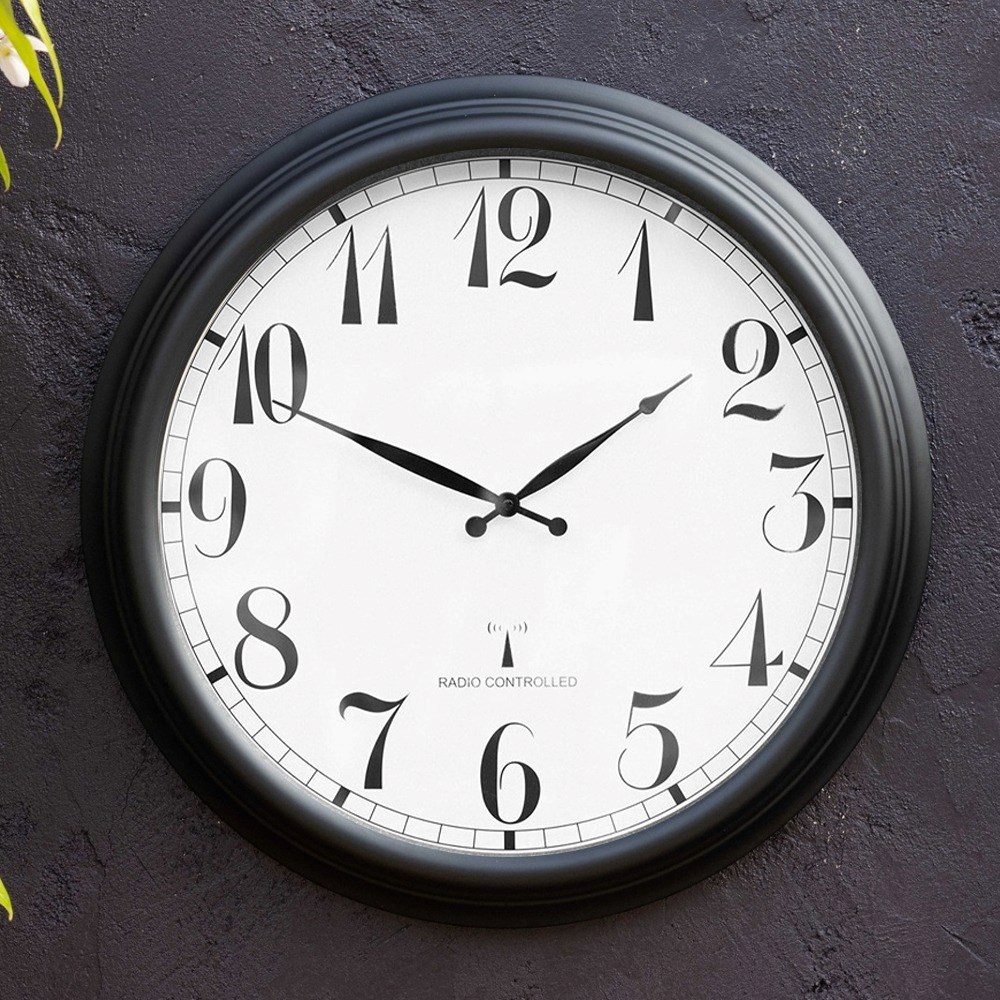radio controlled outdoor wall clock