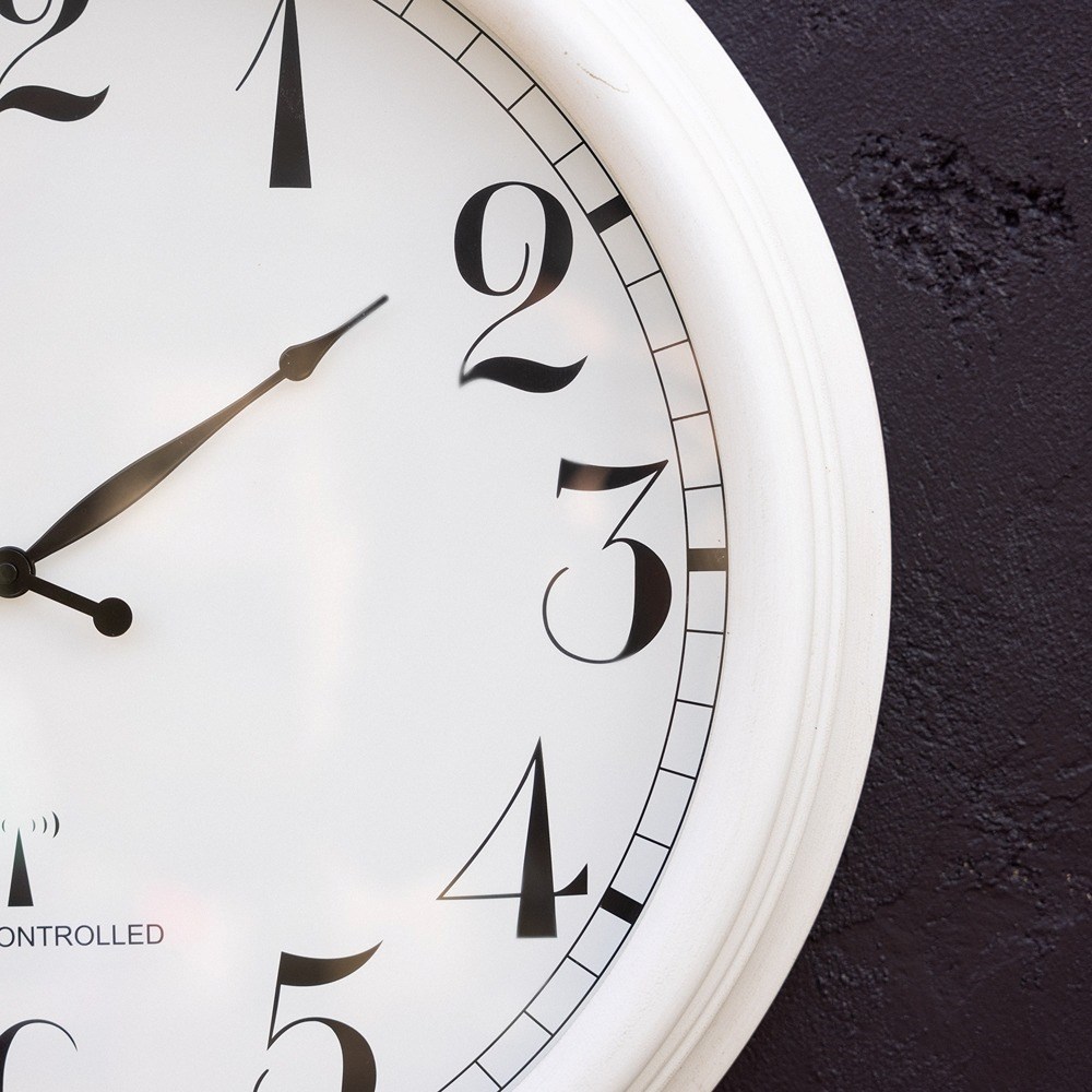 Perfect Time Radio Controlled Outdoor Clock - Antique White | About Time™