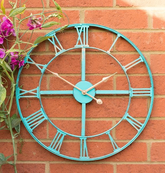 Metal Garden Clock in a Antique Patina Finish - 46cm (18\) by About Time™