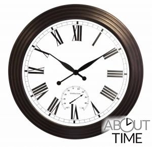 Giant Garden Clock w/ Thermometer - Antique Brown - 69cm (27.2\) - | About Time™"