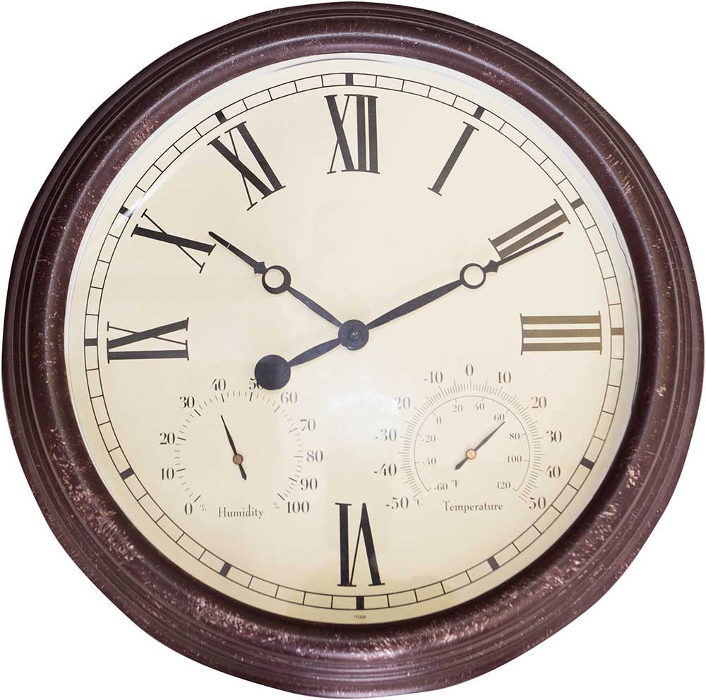 Vintage Effect Outdoor Clock with Humidity & Temp. 38cm