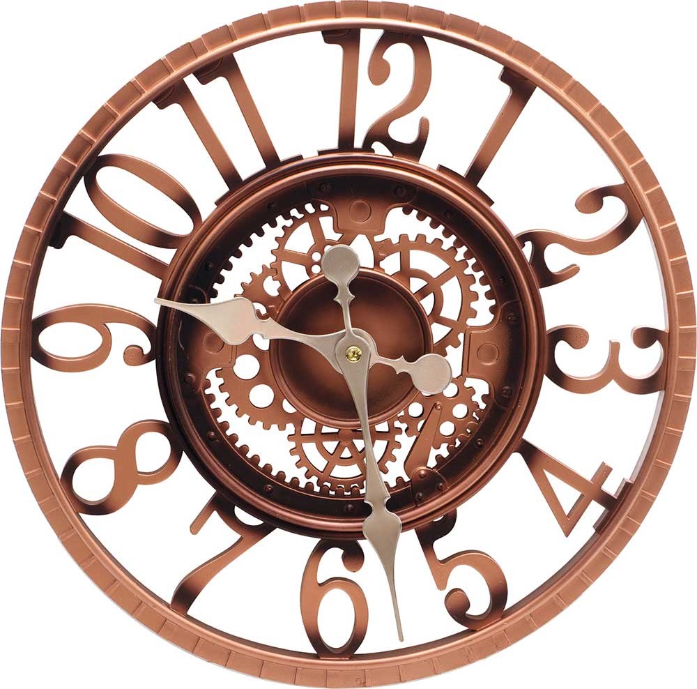 Vintage Open Face Outdoor Clock, Bronze 30cm