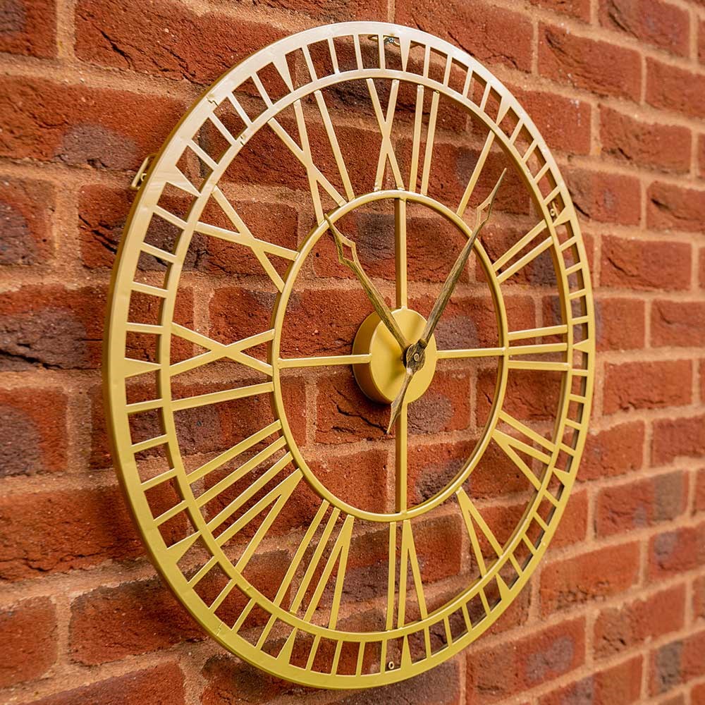 Outdoor Skeleton Clock - Gold 50.8cm