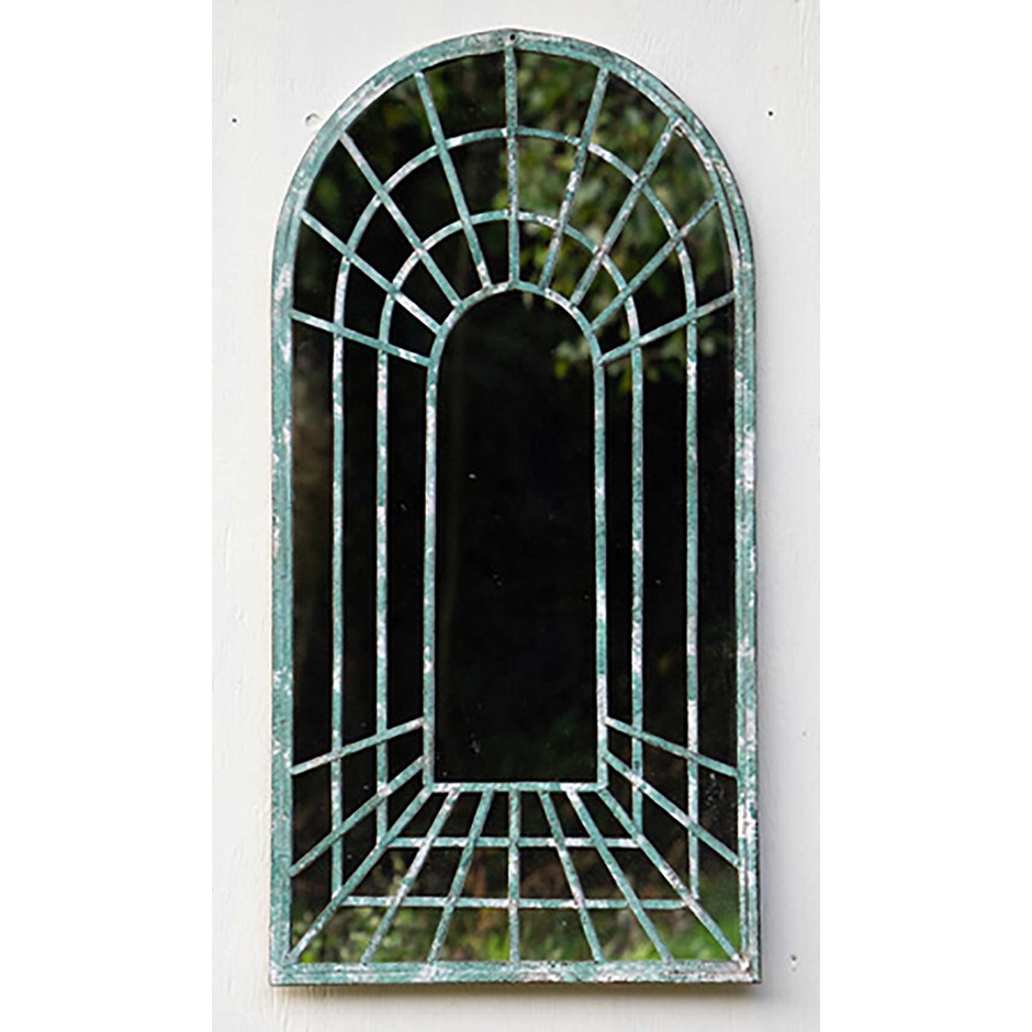 Rustic Green Garden Mirror
