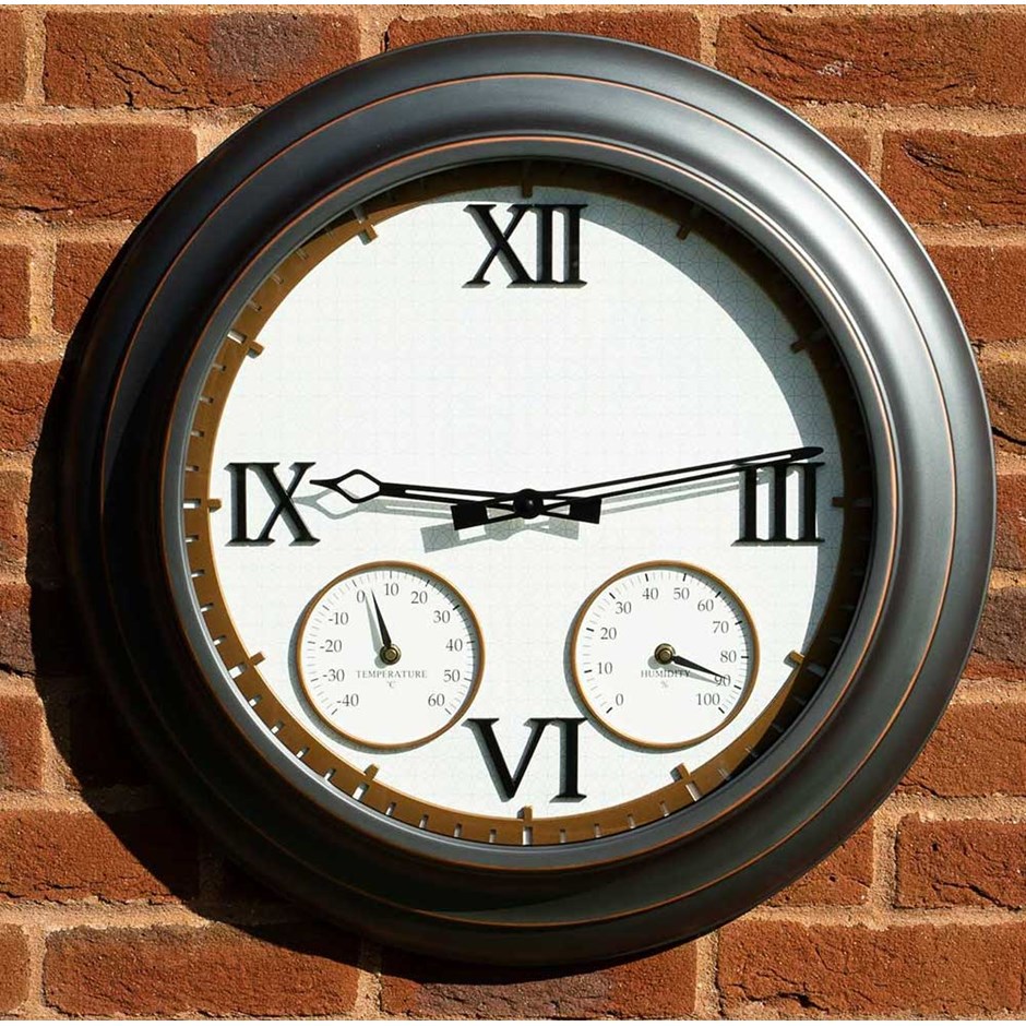 Large Station Clock Metallic Finish 62cm