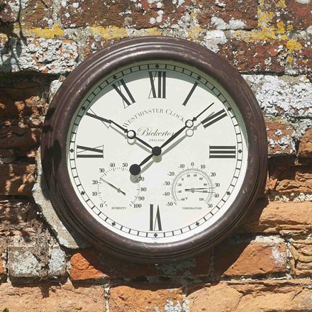 Bickerton 15\ Outdoor Wall Clock and Thermometer"