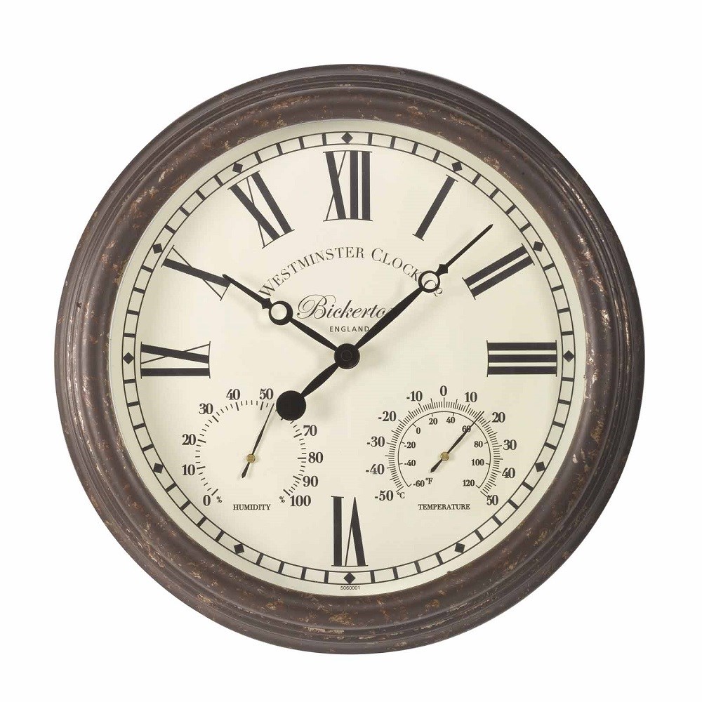 Bickerton 15\ Outdoor Wall Clock and Thermometer