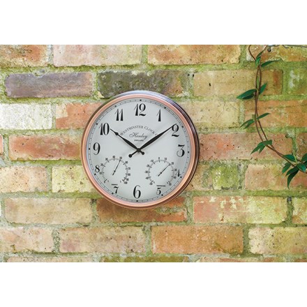 Henley 12\ Outdoor Wall Clock and Thermometer"