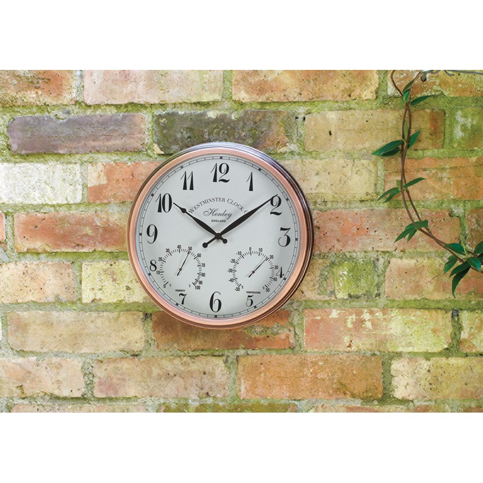 Henley 12\ Outdoor Wall Clock and Thermometer