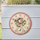 Robin 12\ Outdoor Wall Clock and Thermometer"