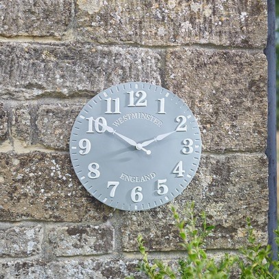 Westminster Greystone 12\ Outdoor Wall Clock"