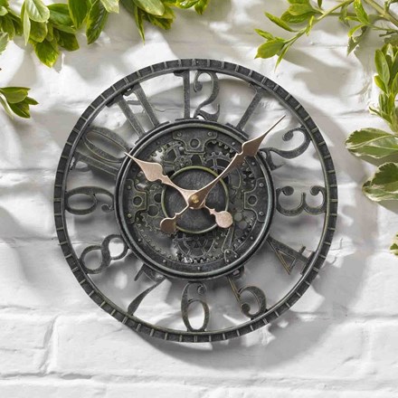 Newby Mechanical Verdigris 12\ Outdoor Wall Clock"