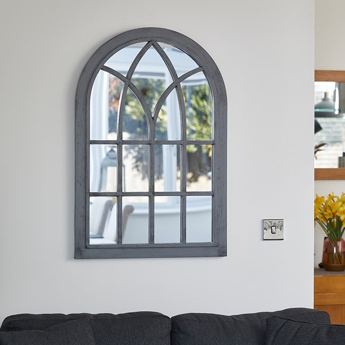 Slate Victorian Arched Wall Mirror