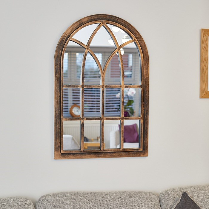 Coppergris Victorian Arched Wall Mirror