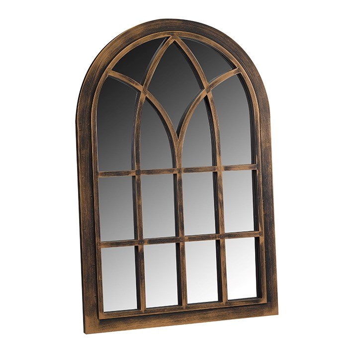 90cm Coppergris Victorian Arched Wall Mirror by Smart Garden