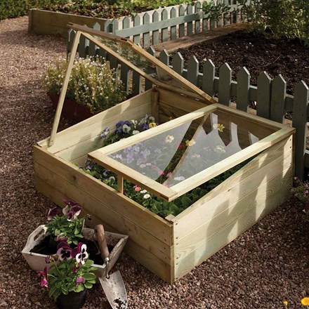 W1m (3ft 3in) Timber Double Cold Frame by Rowlinson®