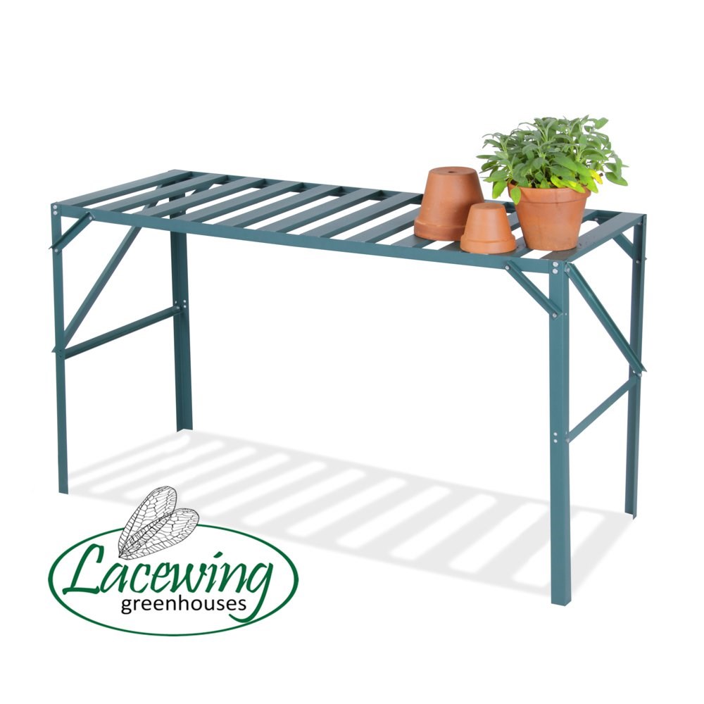 4' 1\ Lacewing™ Traditional 1 Tier Greenhouse Staging - Green